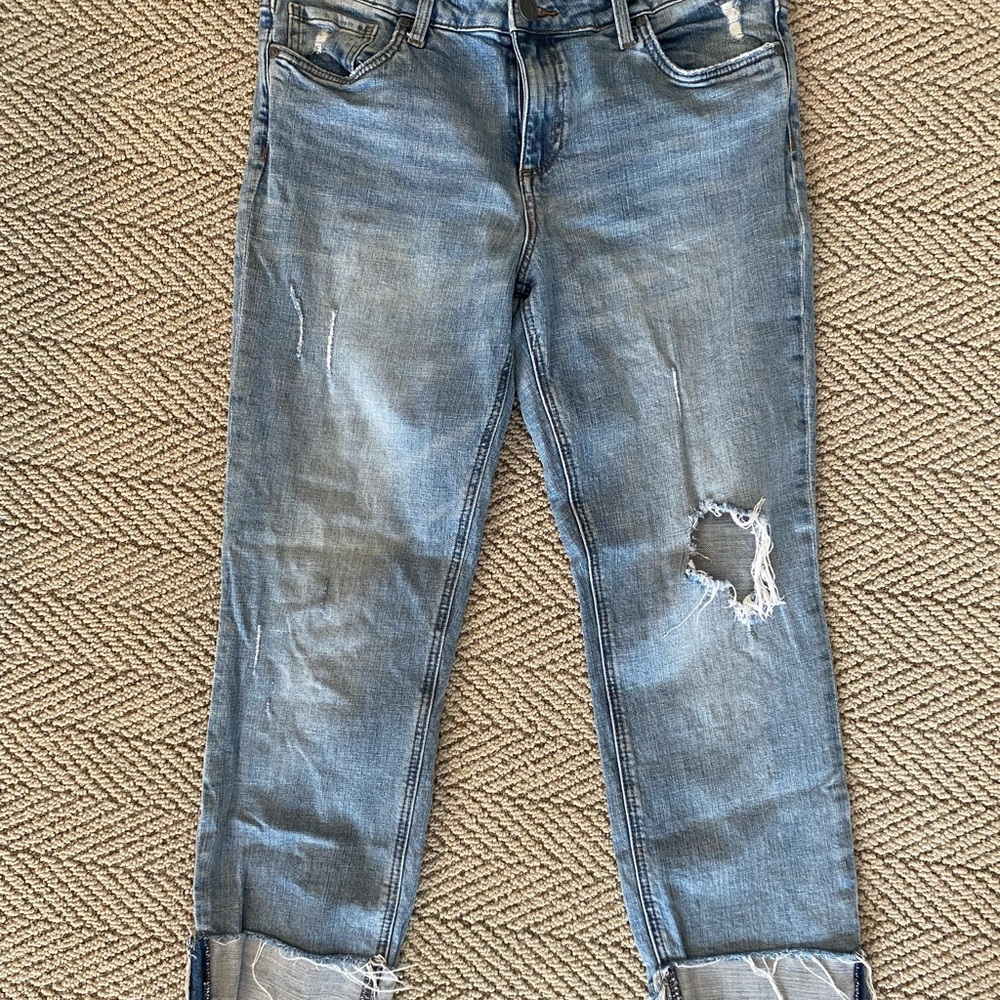 Distressed Blue Jeans